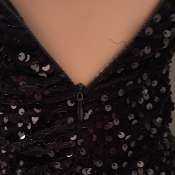 SHEIN Black Sequin One-Shoulder Dress - Picture 3 of 3